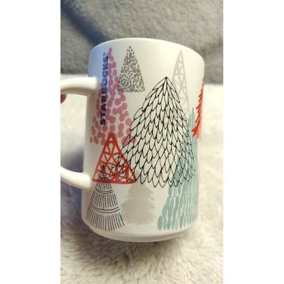 Starbucks 2017 Christmas Xmas Holiday Tree Ceramic Coffee Mug Cup 12oz - Picture 2 of 8